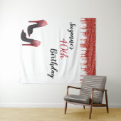 Fotobackdrop op maat verjaardagsfeest rood glitter wandkleed (In Situ (horizontaal))