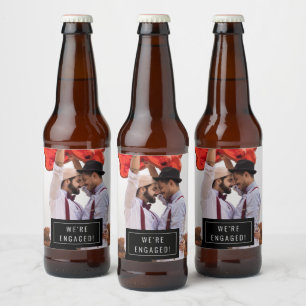 Fotobadge   Aankondiging Verloving   Bierlabel Bier Etiket