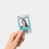 Fotobadge - Blauw met Nep Glitters Badge (Handheld)