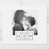 Fotobadge | De datum opslaan | ETIKET FLES | Wit (Enkel label)