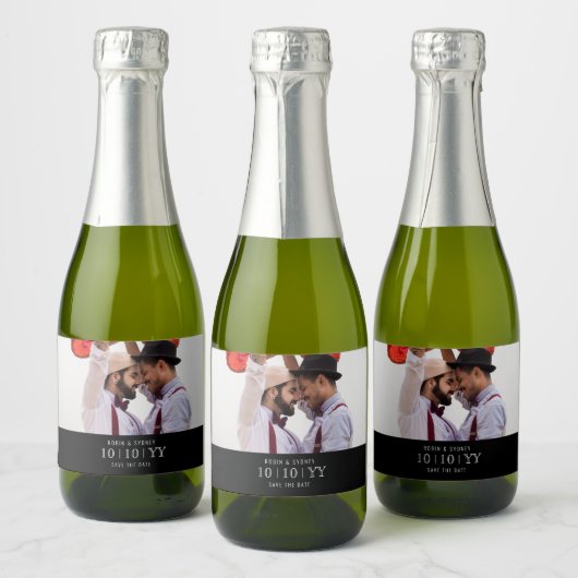 Fotobadge | De datum opslaan | ETIKET MINI-FLES (Flessen)