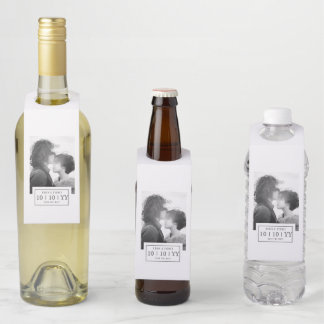 Fotobadge | De datum opslaan | Flesje Label | Wit