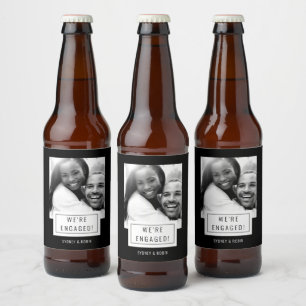 Fotobadge   VERLOVING   Bierlabel   Zwart Bier Etiket