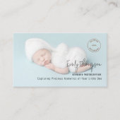 Fotobedekking Logo QR Code Newborn Fotograaf Visitekaartje (Voorkant)