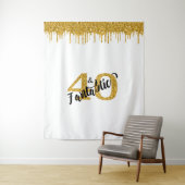 Fotobehang booth 40 en Fantastic Party Goud Wandkleed (In situ)