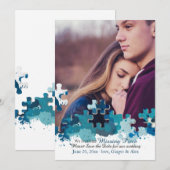 Fotobesparing aankondiging puzzelstukjes Save the (Voorkant / Achterkant)