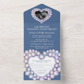 Fotoblauw op 15e kristal bruiloft all in one uitnodiging (Binnen)