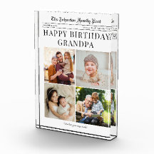 Fotoblok, krantenfotocollage voor opa