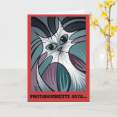 fotobombkitty-wenskaart kaart (Gele Bloem)