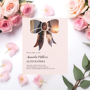 Fotoboog crème Quinceanera uitnodiging