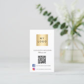 Fotoboog Qr-code sociale media wit Visitekaartje (Staand voorkant)