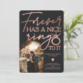 Fotoboog roos gouden zwarte verloving aankondiging (Staand voorkant)