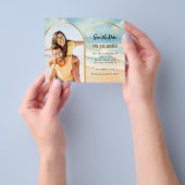 Fotoboog strand bruiloft budget Save the Date Flyer (Hand)