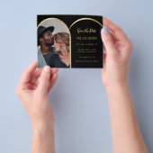 Fotoboog zwarte bruiloft Save the Date Flyer (Hand)