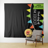 Fotobooth-achtergrond voor de eerste schooldag wandkleed (In Situ (horizontaal))