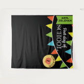 Fotobooth-achtergrond voor de eerste schooldag wandkleed (Voorkant (horizontaal))