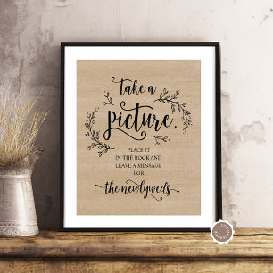 Fotobord Rustic Vines Wedding Guest Poster