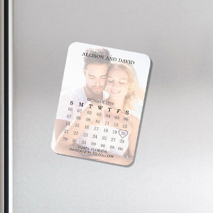 Fotobruiloft Bewaar de datum Agenda Magneet