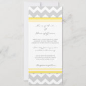 Fotobruiloft Invitaties Geel Geel Chevron Kaart (Achterkant)