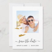 Fotobruiloft Maagdeneilanden waarop de datum wordt Save The Date (Voorkant)