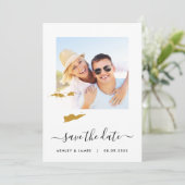 Fotobruiloft Maagdeneilanden waarop de datum wordt Save The Date (Staand voorkant)