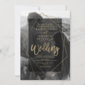 Fotobruiloft met geometrisch goud kaart (Voorkant)