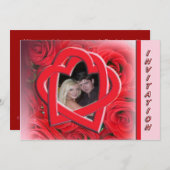 Fotobruiloft - Rode rozen en harten Kaart (Voorkant / Achterkant)