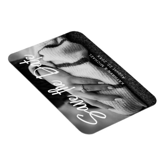 Fotobruiloft sparen de datum Minimale stijlvolle m Magneet (Rechterzijde)