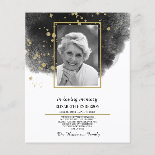 FOTOBudget Condoleance In Lieve Herinnering. Folde Flyer (Voorkant)