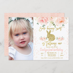 Fotobunny 1st Birthday Uitnodiging