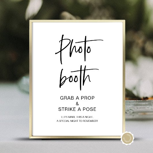 Fotocabine, Bruiloft Modern Minimalistisch Script Poster