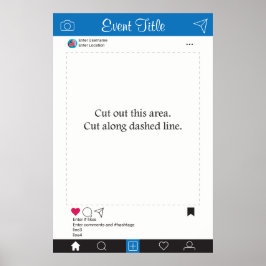 Fotocabine Prop Frame Poster Blauw Zwart