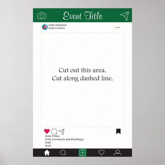 Fotocabine Prop Frame Poster Groen Zwart (Voorkant)