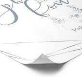 Fotocabine Stofblauw Bloemenschild Poster (Hoek)