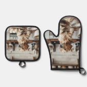 Fotocadeau huisdier hond kat gezin ovenwant & pannenlap set (Voorkant)