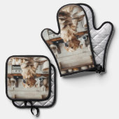 Fotocadeau huisdier hond kat gezin ovenwant & pannenlap set (Voorkant / Achterkant)