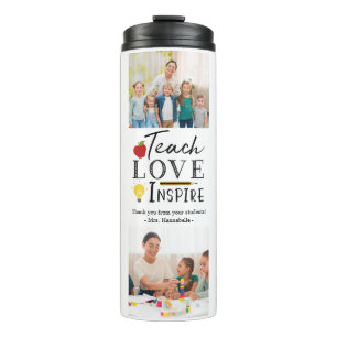 Fotocadeautje voor de appreciatie van de leraar op thermosbeker