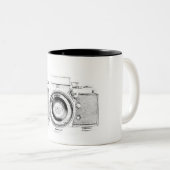  fotocamera fotograaf tweekleurige koffiemok (Voorkant rechts)