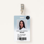 Fotocode professionele blauwe ombre verpleegster l badge (Voorkant met clip)