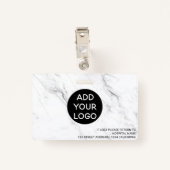 Fotocode witte marmer voor professionele verpleger badge (Achterkant met clip)