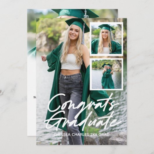 Fotocollafe afstuderen script Uitnodiging (Voorkant / Achterkant)