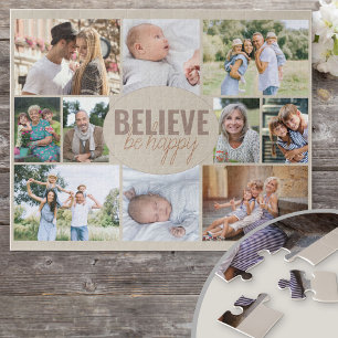 Fotocollage 10 Familie Foto Geloof wees Gelukkig Legpuzzel