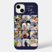 Fotocollage 12 Afbeelding Grid Liefdevol leven met Case-Mate iPhone Case (Achterkant)