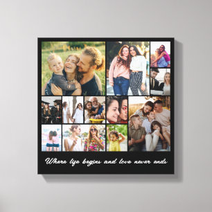 Fotocollage 12 Afbeelding Raster Aangepast Vierkan Canvas Afdruk