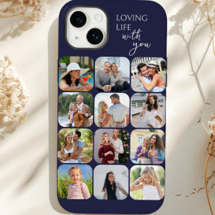 Fotocollage 12 foto-raster Leven met jou lief Case-Mate iPhone 14 Plus Hoesje