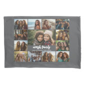 Fotocollage - 13 foto's 2 tekstblokken grijs wit kussensloop (Voorkant)