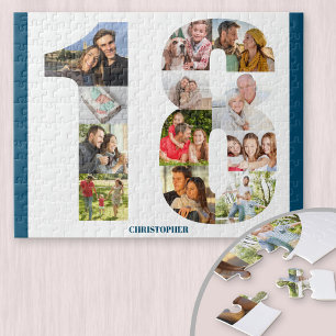 Fotocollage 18e verjaardag Aandenken nummer 18 Legpuzzel
