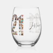 Fotocollage 21e verjaardag wijnglas zonder voet (Achterkant)