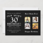 Fotocollage 30ste verjaardagsfeest van mama kaart (Voorkant)