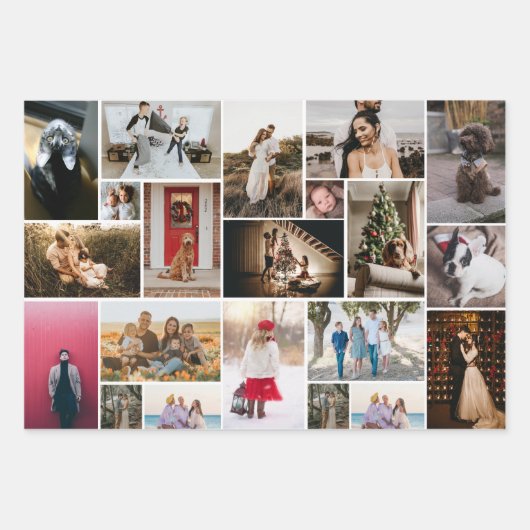 Fotocollage 3 verschillende inpakpapierbladen inpakpapier vel (Voorkant 2)